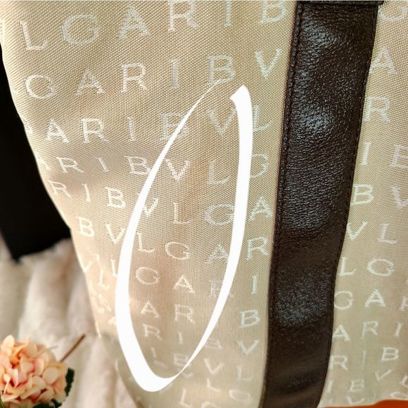 BVLGARI| Logo Mania Canvas and Leather Tote Bag| Women's Bag - Picture 6 of 13